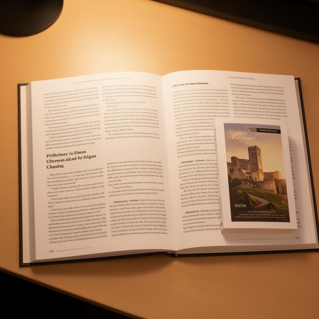Open printed book and ebook cover on a desk - Professional formatting services for KDP, Tolino, and academic theses